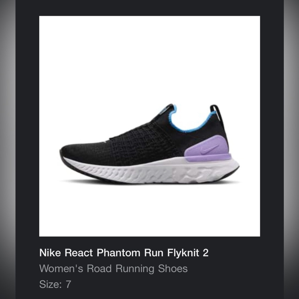 Nike Black and Purple Athletic Slip On Sneakers - Picture 8 of 8